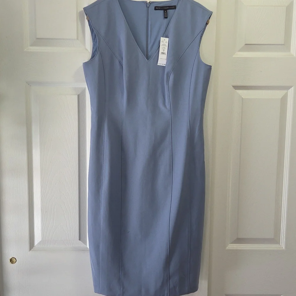 White House Black Market Light Blue Comfort Stretch Sheath Dress